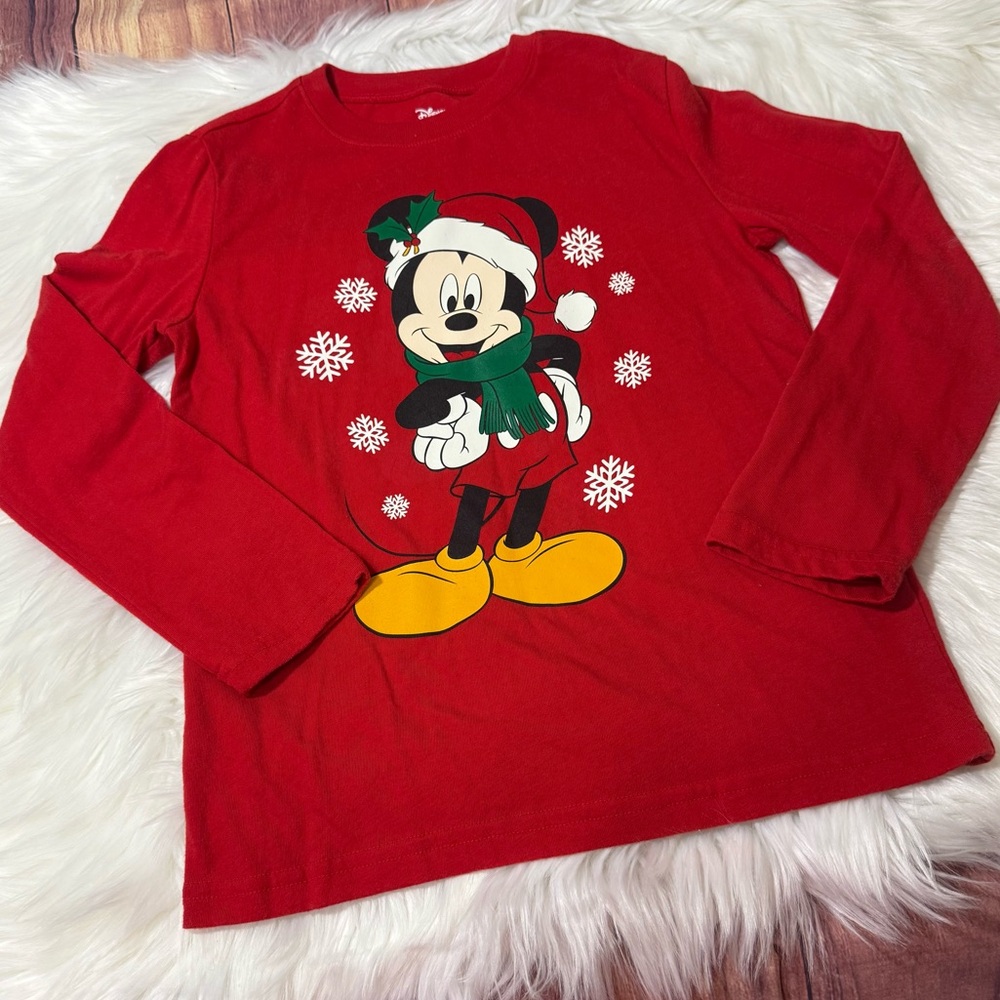 Disney Jumping Beans Mickey Mouse Christmas Long Sleeve Shirt – Kids Size 7